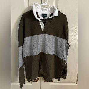 Men’s J.Crew long sleeve rugby polo - L
